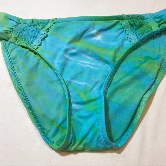 Lucky Brand Y2K Blue Green Bikini Swimsuit Swim Wear Summer Medium Bottoms M GUC - Picture 2 of 10